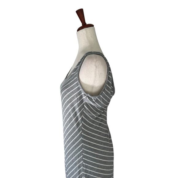 Athleta Women's Medium Maxi Dress "Heather Grey Cross-Shore" Sleeveless (box 15) - Picture 5 of 9